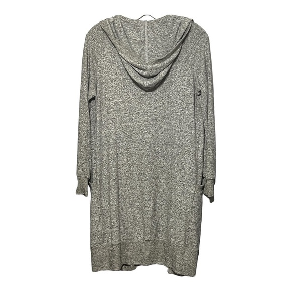 Silence + Noise Ribbed Hooded Cardigan Marled Gray Open Front Sweater XS - Picture 6 of 6
